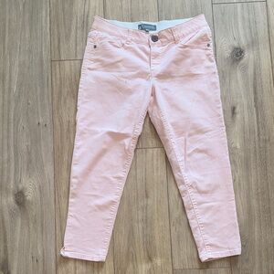 WIT & WISDOM Light Pink Stretchy Elastic Waistband Cropped Skinny Pants